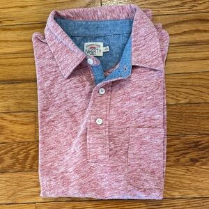 Faherty Heathered Red Polo Shirt Medium